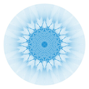 圆形蓝色防伪团花