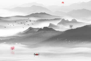 水墨山水装饰画