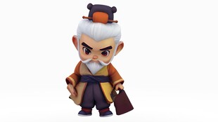 3d老人家绑定骨骼动画