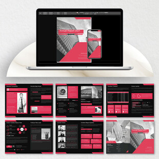 红色素雅画册cdr设计模板