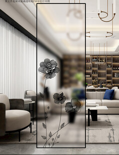 高清分层透明底屏风玻璃图案打印