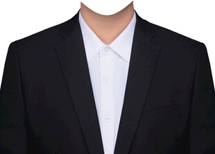 没有领带黑西装白衬衫男士衣服素
