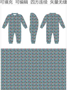 男童爬爬衣 卡通印花