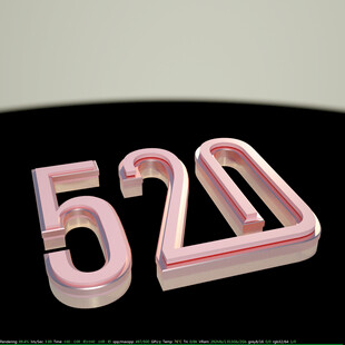 情人节粉色520立体数字