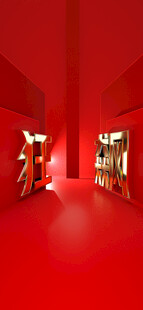 C4D场景金属字可改字