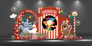 红色马戏团宝宝生日宴