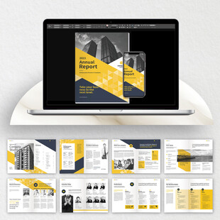 黄色素雅画册cdr设计模板