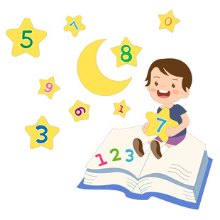坐在书上数星星数字星星