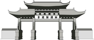 手绘古建筑