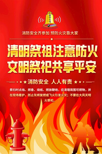 清明防火消防标语海报
