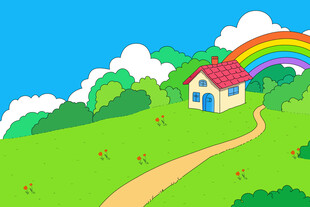 卡通绿色背景图