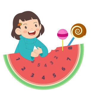 卡通启蒙数学数字西瓜教育培训