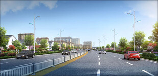 道路绿化效果图