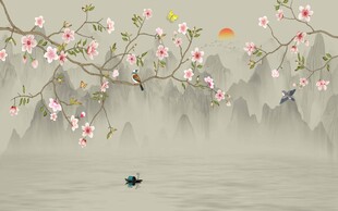 工艺花鸟山水背景