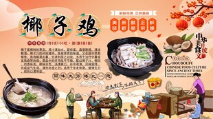 椰子鸡背景墙