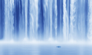 高清招财瀑布背景图