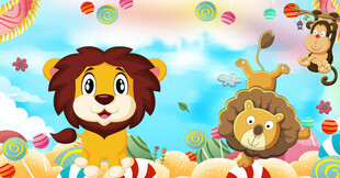 卡通可爱狮子背景墙