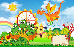 卡通恐龙背景墙