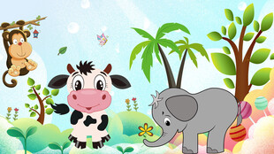 卡通儿童房背景墙