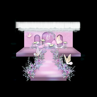 豆沙粉婚礼设计效果图