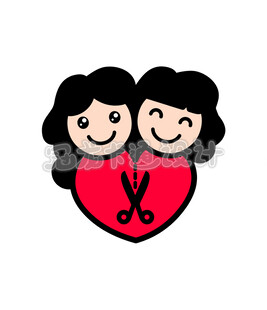 卡通姐妹花爱心版头像