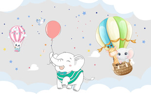 卡通大象背景墙