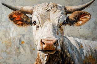 肉質画【牛】油彩画 肉質画【牛】油彩画 Page 3 Chinese Cow Paintings, Chinese Bull