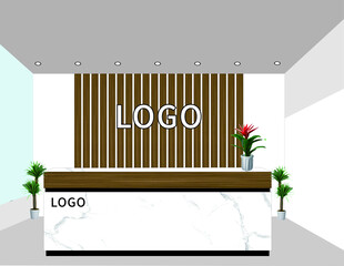 公司简约前台形象背景墙