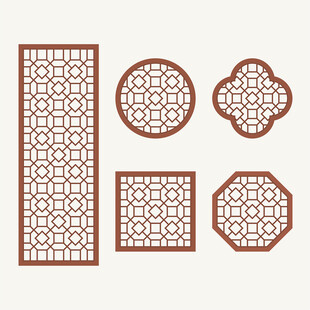 中式花纹 窗花格 镂空隔断