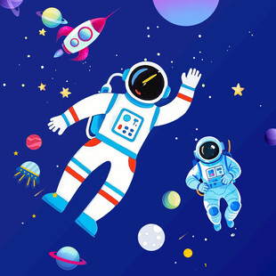 卡通宇航员