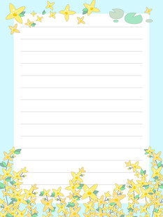 小清新迎春花花卉信纸明信片便签