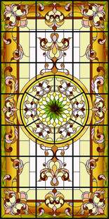 精美复古彩色玻璃图案