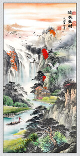 玄关画流水生财