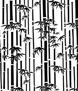 矢量双线竹子图