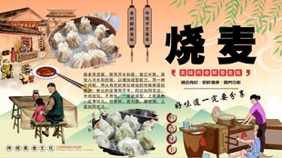 烧麦背景墙