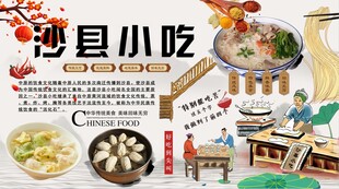 沙县小吃背景墙