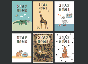 可爱动物的插画集合