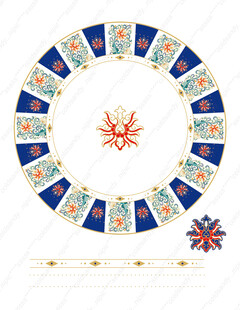 民族花纹金边矢量圈花