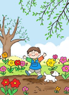 手绘春天主题简笔画