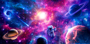 梦幻浩瀚星空宇宙太空星球背景墙