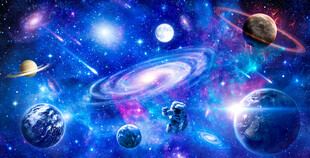 太空黑洞宇宙行星宇航员星空背景