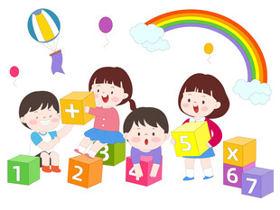 儿童学生学习数学课数字魔方积木