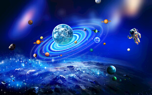 星空宇宙太空星球天花吊顶