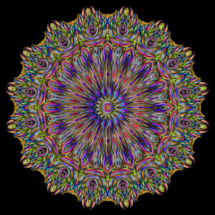 彩色炫酷立体分形印花