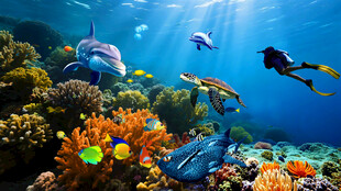 卡通海底世界水族馆背景墙