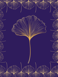 手绘金色银杏叶背景