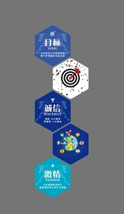 科技主题六边形图标展示