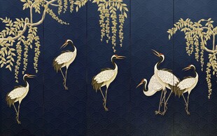 新中式仙鹤屏风图