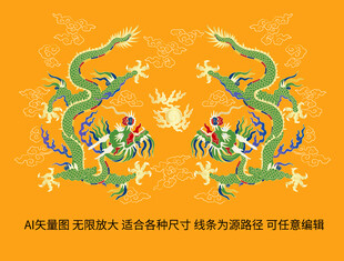 祥瑞双龙戏珠中国龙彩龙高档包装