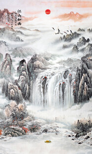 竖幅山水画